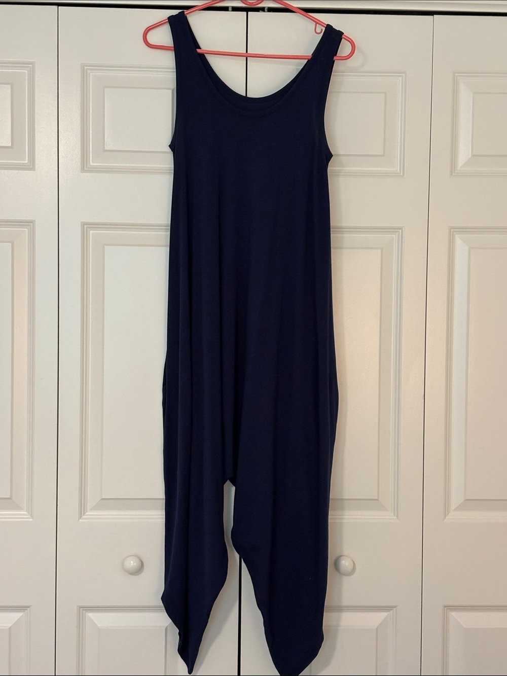 AnyBody Navy Sleeveless Drop Crotch Romper size XXS